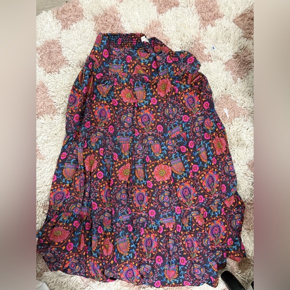 NATURAL LIFE Colorful Floral Maxi Skirt - 100% Rayon 💗 - Picture 2 of 6